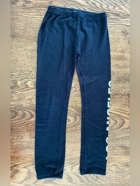 Monrow Black Kids Leggings with black Side Text